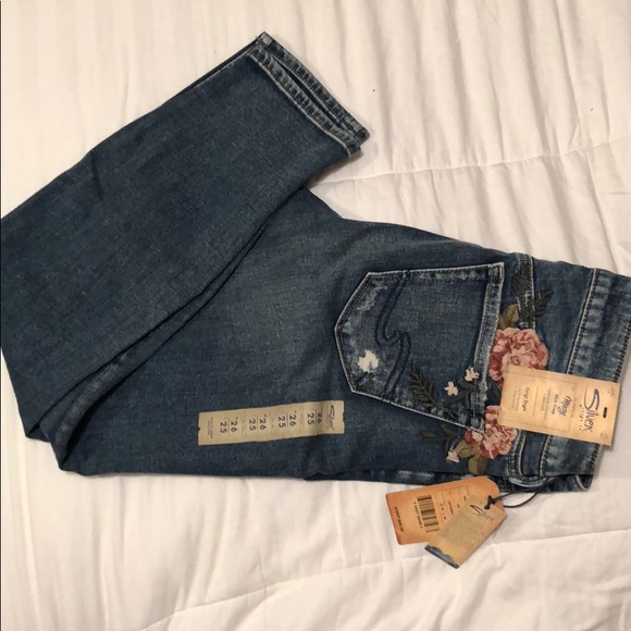 Silver Jeans Denim - Silver slim crop denim jeans size w 26 l25
